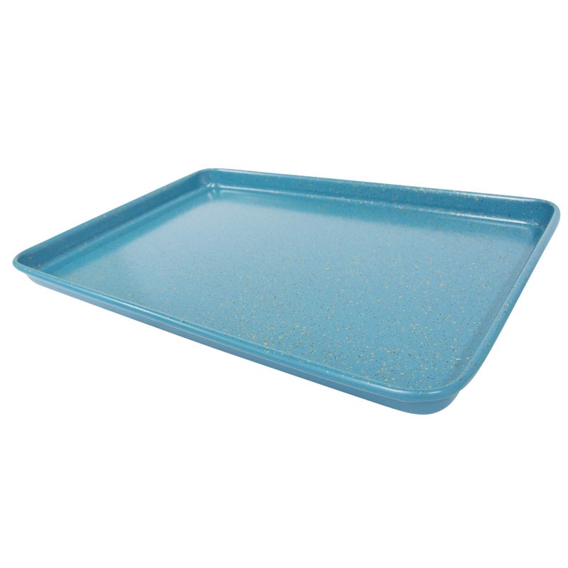 casaWare 2pc Ultimate Commercial Weight 15 x 10 x 1-Inch Cookie Sheet Set (Blue Granite) - Image 3